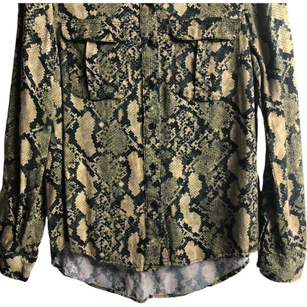 H&M Snakeskin Print Button Downtop - image 8